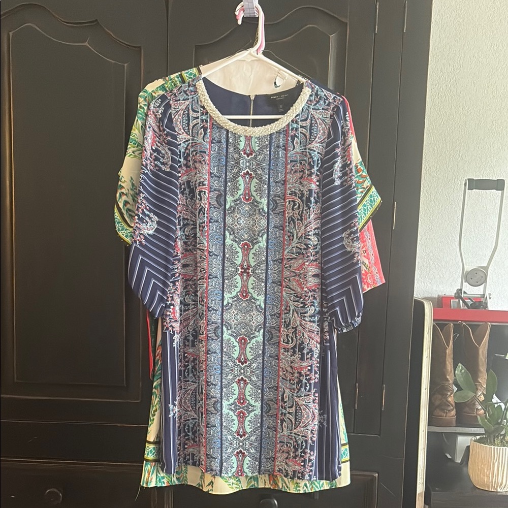 Elegant Blue Patterned Women's Top